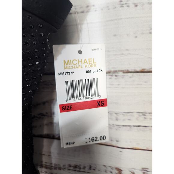 Michael Kors Women's Studded High-neck Tankini Top Black XS - Picture 3 of 4